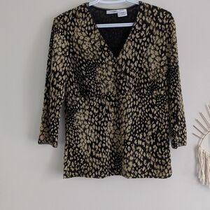 East 5th Beautiful Black and Gold Blouse